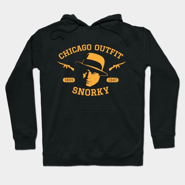 Al Capone 'Snorky' Portrait Logo - Chicago Outfit Hoodie by Boogosh